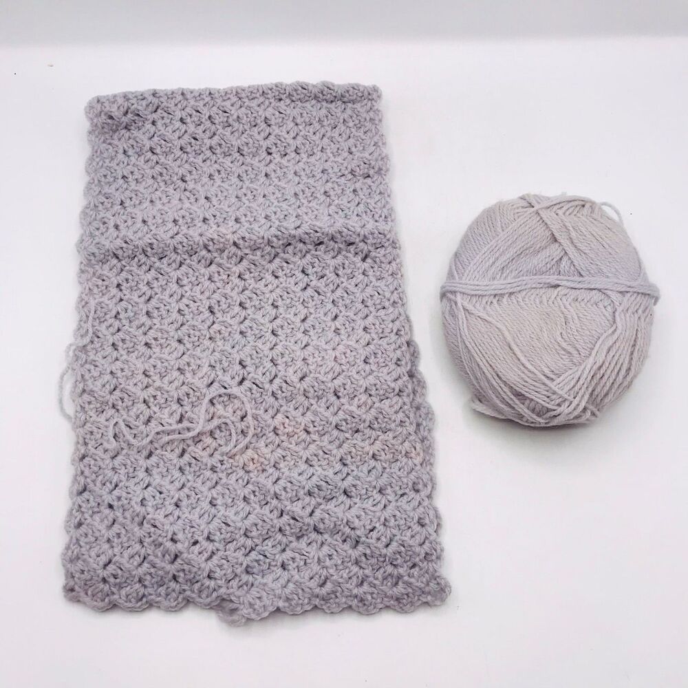 Gray Yarn with Abandoned Project Measures 27x8 Inches